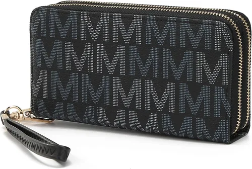 Miniatura 47 de MKF Collection Mia K - Cartera de pulsera para mujer, pequeña cartera de cuero vegano para tarjetas de crédito con cremallera y bolsillo