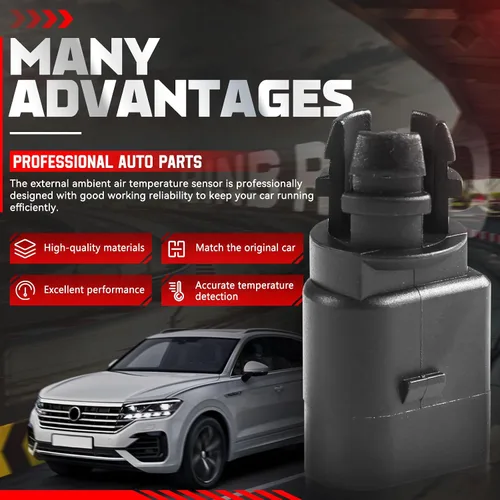 Miniatura 4 de Sensor de temperatura del aire ambiente exterior con enchufe compatible con Audi A4 A6 A7 Q5 Q7 compatible con VW Golf Jetta Passat