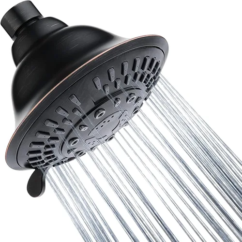 Miniatura 15 de BRIGHT SHOWERS - Cabezal de ducha de lluvia de alta presión, cabezal de ducha fijo con 5 ajustes de rociado, ángulo ajustable y boquillas Bronce