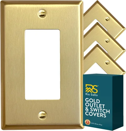 Miniatura 14 de Rio Salto Colección Signature BRAS Signature Colección de tamaño mediano de metal dorado con interruptores de palanca doble para luz de pared