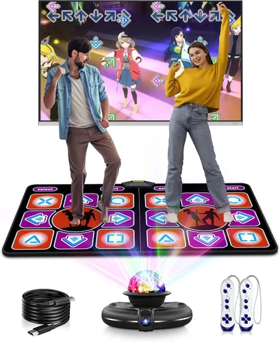 Alfombrilla de baile doble, alfombrilla electrónica inalámbrica para TV con cámara, almohadilla de baile antideslizante para niños y adultos, tapete