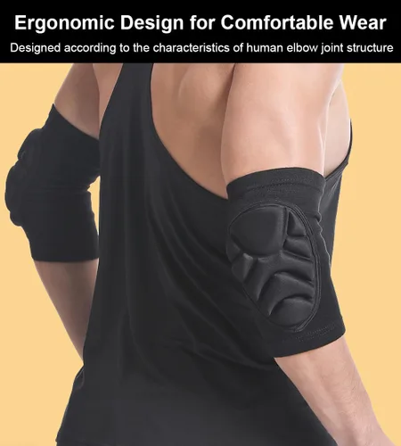 Miniatura 5 de Paquete de 2 coderas para voleibol, protector de codo para béisbol, almohadillas de patinaje, almohadillas para patineta, almohadillas
