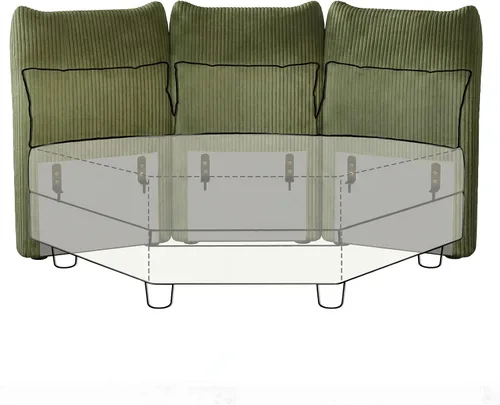 Miniatura 24 de LLappuil Reposabrazos/respaldo para sofá modular modular, personaliza sofás con ángulo ajustable, color caqui Tool Free Assembly Chenilla caqui