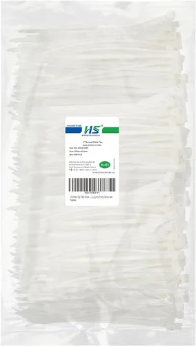 Miniatura 9 de HS Bridas de plástico duraderas de 4 pulgadas (paquete de 1000 unidades) pequeñas envolturas finas de nailon autobloqueantes de 18 libras para Negro