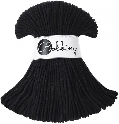 Bobbiny - Cordón trenzado de macramé junior de 3 mm, 108 yardas/330 pies (negro)