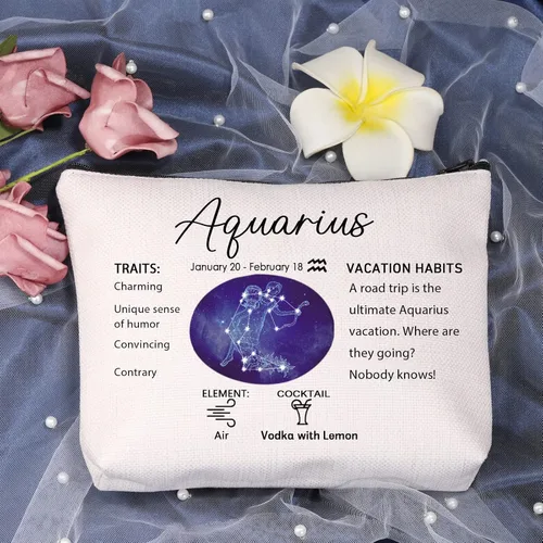 Miniatura 3 de LEVLO 12 bolsas de aseo de viaje de constelación, 12 bolsas de maquillaje cosmético del zodiaco, regalo de cumpleaños para el día de la madre