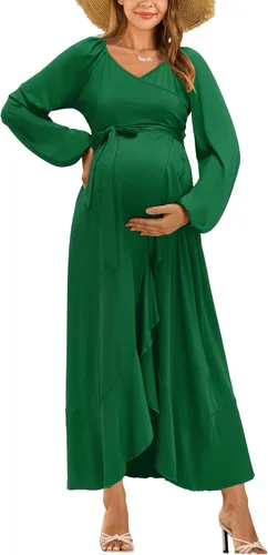 Miniatura 2 de OUGES Vestidos de maternidad para mujer, para sesión de fotos, baby shower, vestido de embarazo