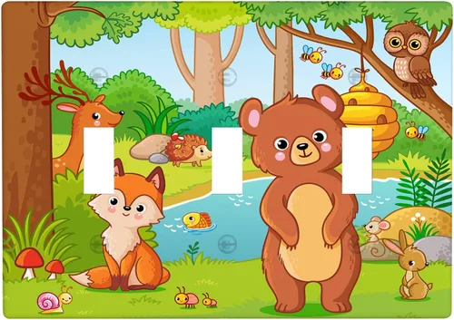 Miniatura 86 de Arctic Animals - Placa de interruptor de luz de 1 banda, lindo sello de dibujos animados, pingüino, oso polar, placa de pared individual basculante