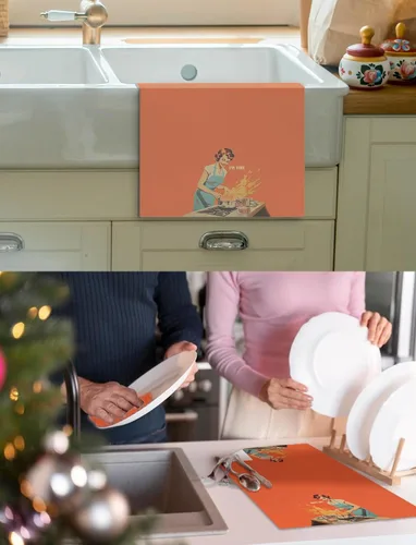 Miniatura 5 de Toallas de Cocina Divertidas "I'm Fine", Toallas Decorativas de Cocina y Té Estilo Ama de Casa Retro de los 50s, Toallas de Mano de Humor Sarcástico