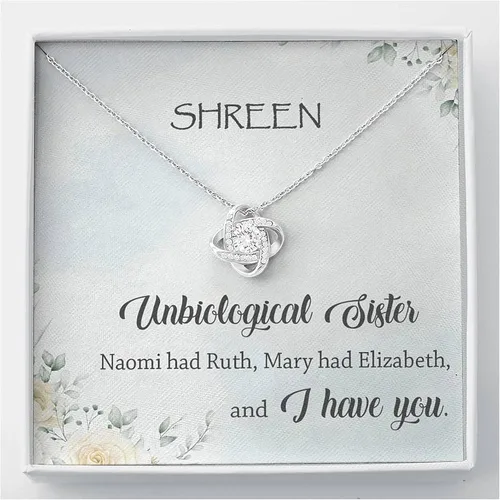 Collar personalizado de corazón de hermana no biológica hermana no biológica Naomi tenía Ruth Mary Had Elizabeth y te tengo collar - Unbiological