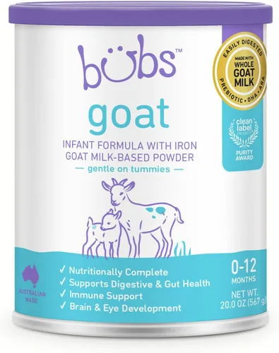 Miniatura 9 de Bubs Goat - Bebida nutricional para niños pequeños, fórmula suave a base de leche de cabra entera sin OGM, para niños de 12 a 36 meses, 20 onzas