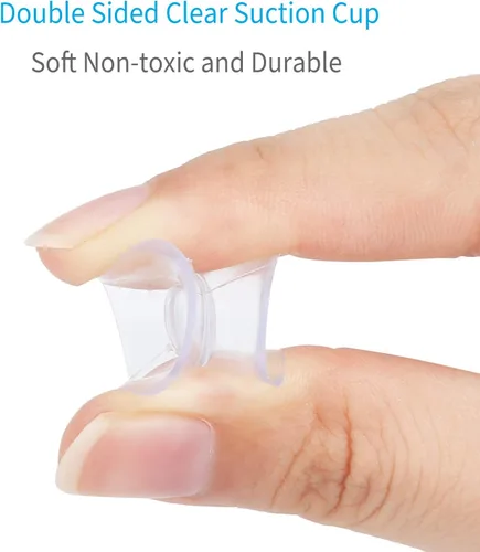 Miniatura 3 de Pawfly Paquete de 20 ventosas de doble cara de 0.8 pulgadas de PVC transparente de plástico para espejo de mesa de vidrio