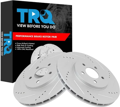 Miniatura 31 de TRQ Juego de rotores de freno de rendimiento trasero con revestimiento G premium compatible con Mazda 6 2014-2021