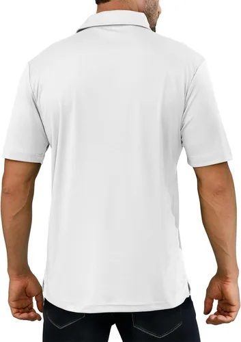 Miniatura 4 de JOYMASAR Camisas de golf para hombre - Polo de manga corta sólido que absorbe la humedad