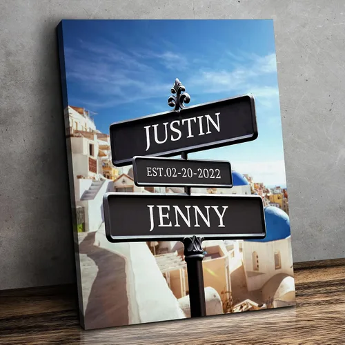 Miniatura 18 de CP CANVASPATH Nombre y fecha de pareja en la playa, impresiones en lienzo personalizadas, regalo de amor para aniversario, boda, cumpleaños y Arte