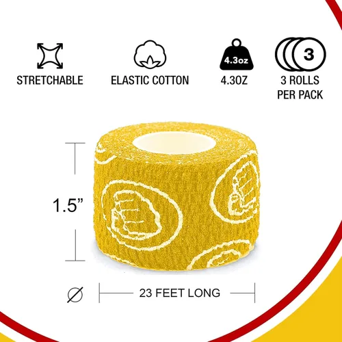 Miniatura 2 de WOD Nation Cinta atlética flexible de agarre de gancho: tiras de pulgar y dedos fáciles de rasgar y a prueba de sudor para levantamiento de pesas