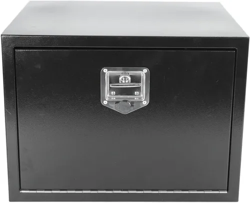 Miniatura 15 de Caja de herramientas de aluminio negro de 39 x 13 x 10 pulgadas con cerradura y llaves, caja de herramientas de 5 barras de banda de rodadura, caja