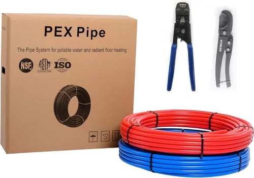 Miniatura 8 de EFIELD Tubo Pex-b de 1/2 pulgada y 2 x 100 pies (200 pies), para agua potable, agua fría y caliente, accesorio de latón, herramienta de abrazadera