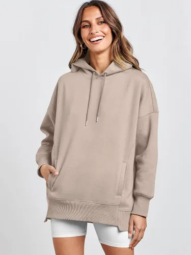Miniatura 7 de ANRABESS Sudaderas con capucha de gran tamaño para mujer, sudadera de forro polar 2024, trajes de moda para adolescentes y niñas