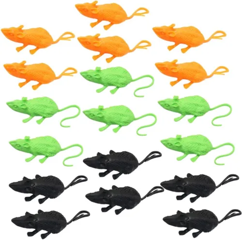 Sosoport 18pcs Lifelike Simulation Mice Props for Halloween Decoration Realistic Fake Rat Toys for Haunted House Parties and Indoor Decor