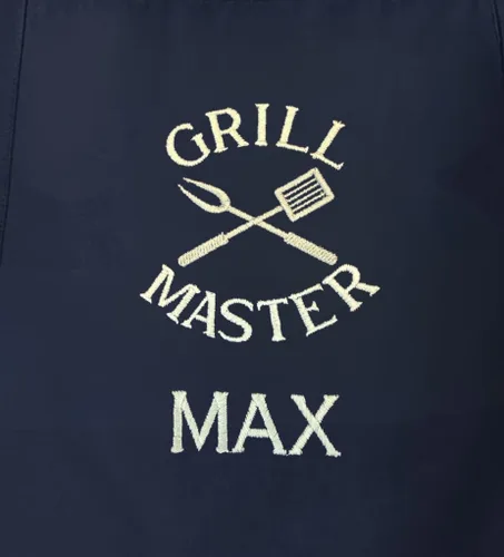 Miniatura 4 de Delantal de chef bordado personalizado con nombre personalizado, un regalo de calidad premium para hombres y mujeres Azul marino
