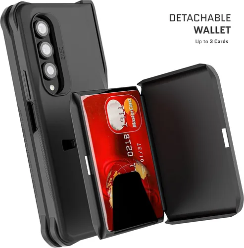 Miniatura 3 de Ghostek Exec - Funda tipo cartera para Galaxy Z Fold 4 con soporte magnético para tarjetas de crédito, protección de bisagra, carga inalámbrica