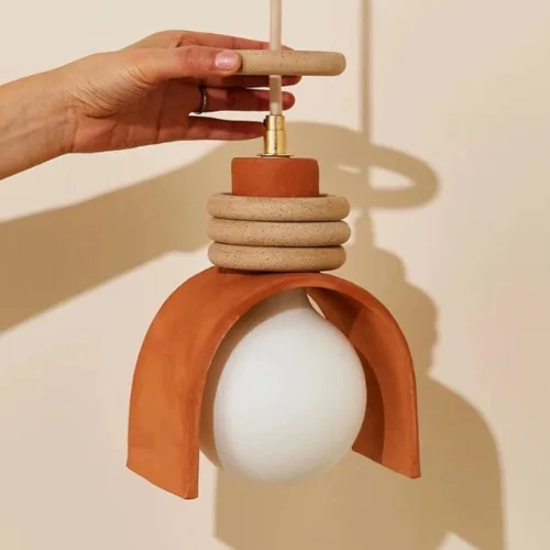Miniatura 5 de Lámpara colgante de cristal japonesa Wabi Sabi para sala de estar, lámpara colgante de alambre, moderna, nórdica, blanca, para isla de cocina