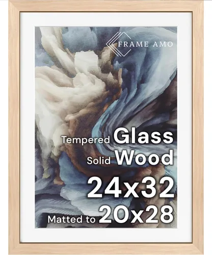 Miniatura 31 de Frame Amo Marco de póster de madera maciza de 13 x 19 pulgadas, color natural, tapete blanco para imagen de 11 x 17 pulgadas, parte frontal