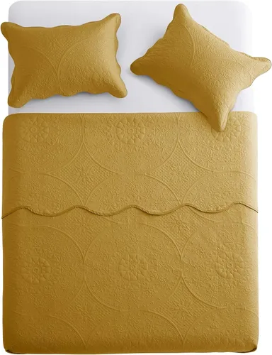 Miniatura 95 de MOONLIGHT20015 Edredón tamaño King (106 x 96 pulgadas) con 2 fundas de almohada (20 x 36 + 2 pulgadas) para todas las estaciones, juego de cama Azul