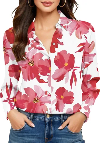 Miniatura 8 de Camisas sin planchado y sin arrugas para mujer, con botones, de manga larga, de seda de morera, blusas casuales para el trabajo