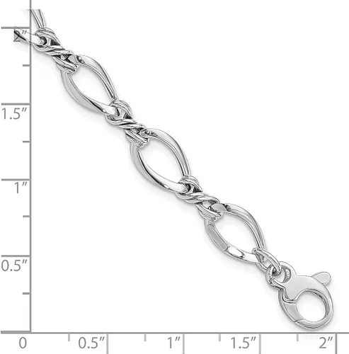 Miniatura 3 de Pulsera de eslabones de oro blanco de 14 quilates de 75 pulgadas joyería fina para mujer regalos para ella