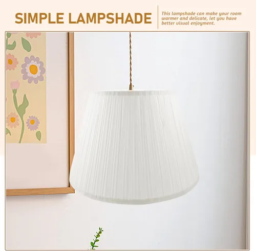 Miniatura 4 de PRETYZOOM Pantallas plisadas medianas para lámpara de mesa, lámpara de pared, luces de pie, cubierta de lámpara de lino blanco, pantalla de repuesto