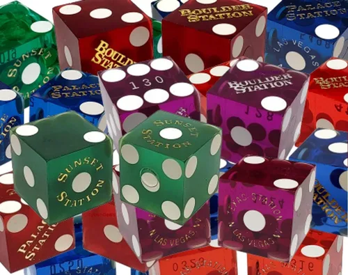 Auténticos dados de dados de 0.748 in de Greater Las Vegas Station Casinos - 3 pares (6 dados)
