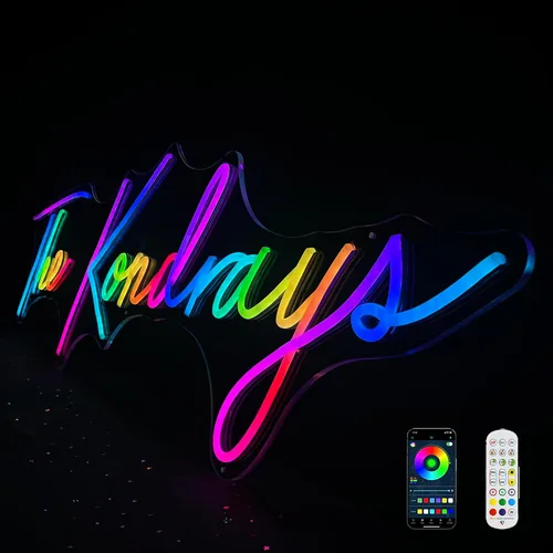 Miniatura 9 de Qzeuoucu Letrero de neón personalizado para decoración de pared, luces de neón grandes personalizadas para dormitorio, habitación de niños, bar