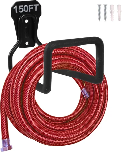 Miniatura 2 de PeoMev 2 piezas de soporte de manguera resistente para almacenamiento de manguera de jardín, soportes de manguera de agua negra para montaje en 2