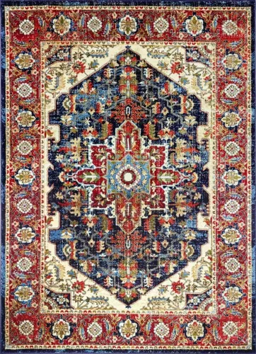Miniatura 2 de LUXE WEAVERS Howell Collection 2525 - Alfombra oriental azul marino de 5 x 7