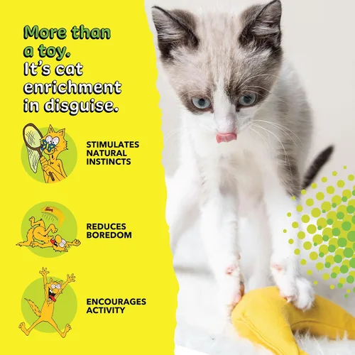 Miniatura 10 de ¡Yeowww! Juguete de Hierba Gatera, Plátano Amarillo