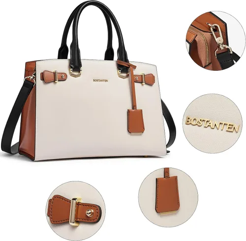 Miniatura 5 de BOSTANTEN Bolso de cuero para mujer, bolso de diseñador con asa superior, bolso cruzado, Bolsas colgantes de cuero para mujer