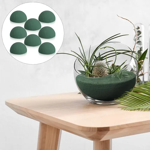 Miniatura 3 de Shihanee 8 unidades, media bola, diseño floral, de espuma seca, color verde, redondas, bolas secas, grandes para manualidades de ramos de plantas