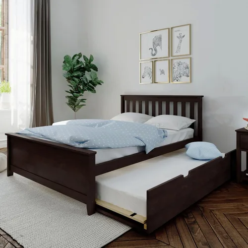 Miniatura 18 de Max & Lily Cama individual, base de cama con cabecera para niños con cajón deslizable, rejilla, color nogal
