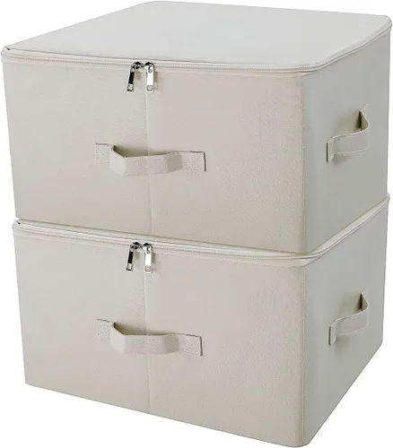 iwill CREATE PRO Cajas de almacenamiento rígidas plegables con tapa, estantes, cubos de almacenamiento para ropa, organiza tu armario, beige, juego