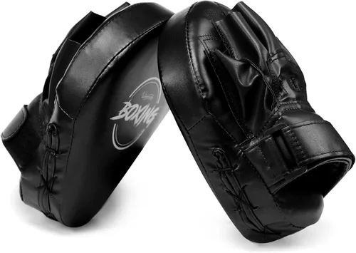 Miniatura 2 de Valleycomfy - Manoplas de boxeo curvadas de piel sintética para entrenamiento
