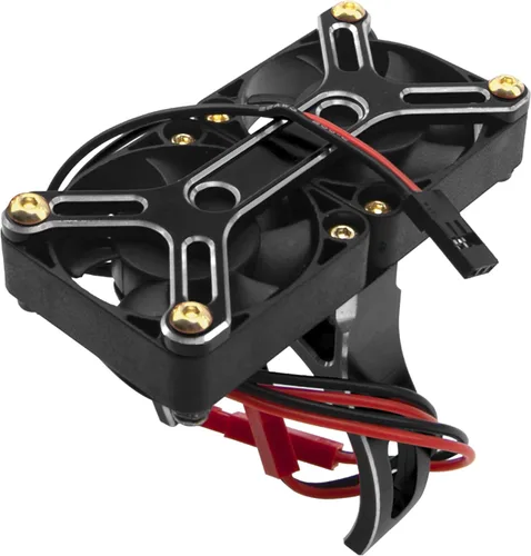4985 1717 - Disipador de calor con motor sin escobillas, doble ventilador de refrigeración, compatible con 1/5 Traxxas X-Maxx Arrma RC Car (negro)