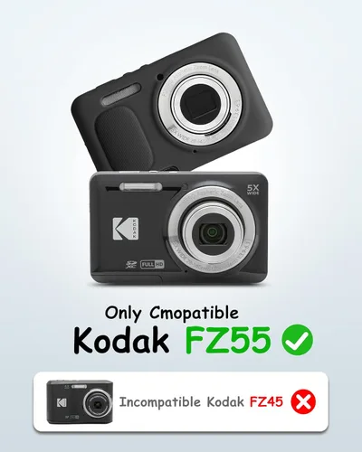 Miniatura 2 de SQERO KODAK PIXPRO FZ55 - Juego de cámara rígida + funda de silicona suave, diseño protector de lente, almacenamiento de tarjeta SD de viaje, bolsa