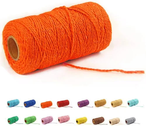 Miniatura 12 de FLIPPED (109 yardas/1.5 mm/35 colores opcionales) 109 cuerdas de macramé para manualidades, cuerda de algodón para macramé, cuerda de panadero, Gris