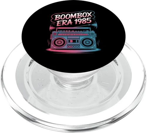 Miniatura 7 de Vintage Boombox Era 1985 Retro 80s Music Lover PopSockets Adhesive PopGrip