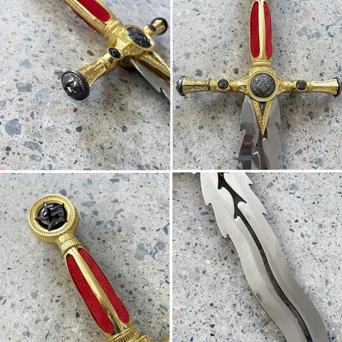 Miniatura 8 de Espada ceremonial masónica medieval de acero inoxidable de 39.8 pulgadas con placa de exhibición para colección, cosplay