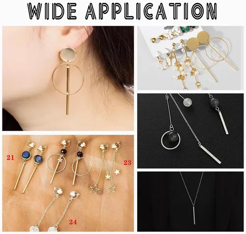 Miniatura 6 de UNICRAFTALE Metal Bar Charms Stainless Steel Bar Pendants Golden & Stainless Steel Color Charms Metal Necklace DIY Pendant for Earrings Jewelry