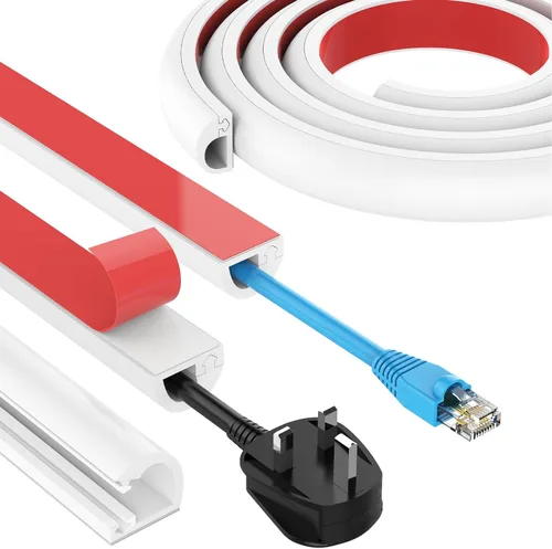 Miniatura 10 de Ocultador de Cable de Pared de 39 Pulgadas, Ocultador de Cable de Silicona Autoadhesivo, Cubiertas de Alambre Flexibles para Cables, Cubierta