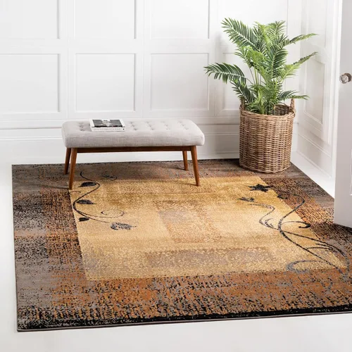 Miniatura 13 de Unique Loom Barista Collection - Alfombra Excelsa (octágono de 6 pies 1 pulgada, beige/marrón)